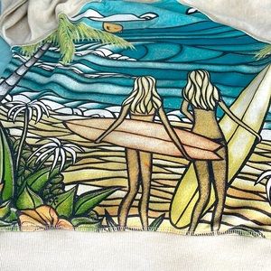 Surf Sisters Seasters Heather Brown Hoodie Sweatshirt